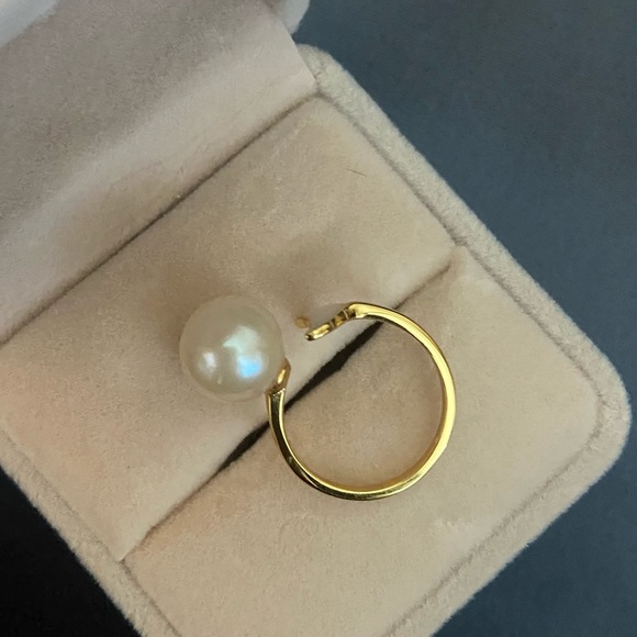 10.5mm freshwater pearl mermaid open ring - Picture 6 of 8